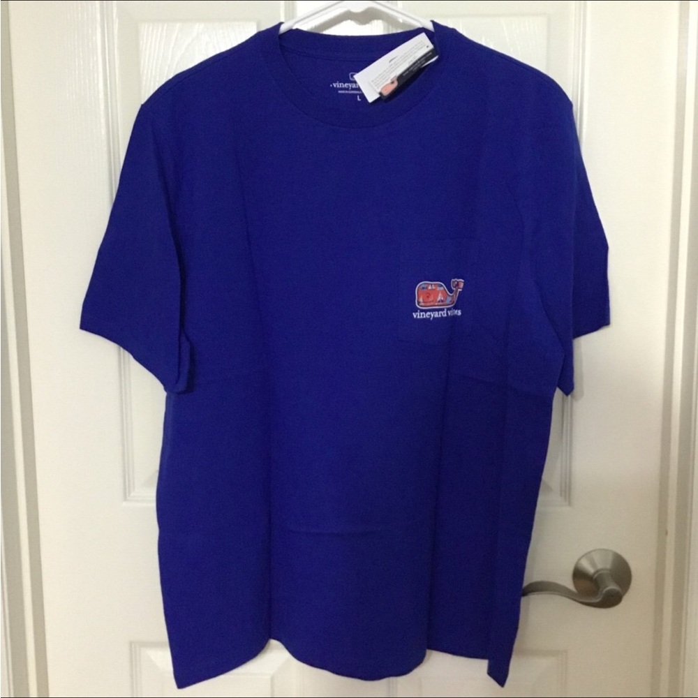 Vineyard Vines Multi Boat Parade Whale Maritime Blue Short Sleeve Tee Large - Picture 2 of 2